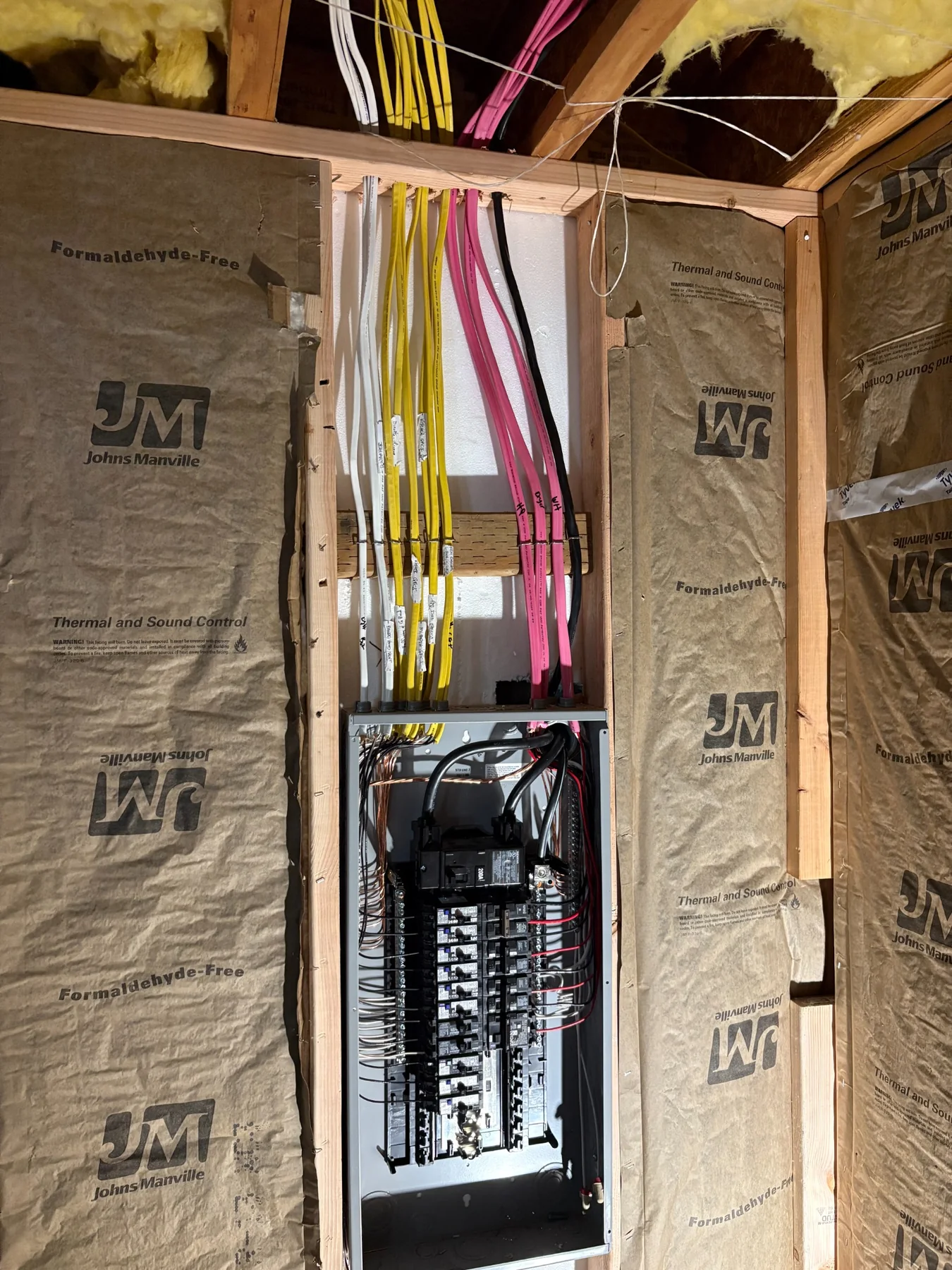Residential breaker panel with new wiring