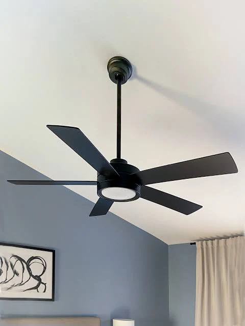 Modern black residential ceiling fan