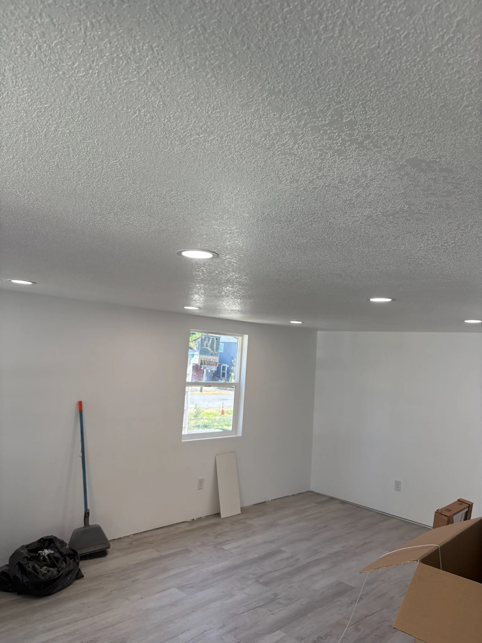 Residential recessed lighting installation in a finished room