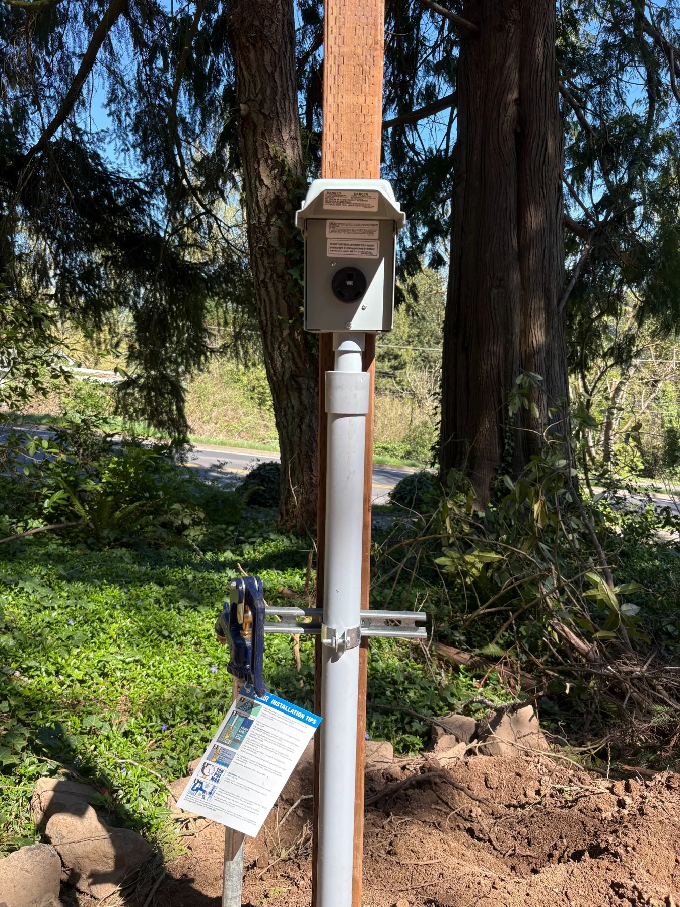 RV power outlet installation